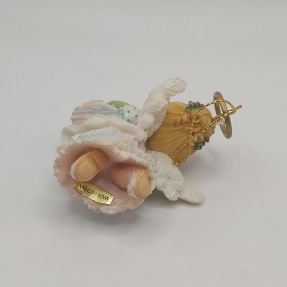 HollyDay Angels Ashton Drake Heirloom Holding Globe w/ Blue Bird Ornament - Picture 4 of 5